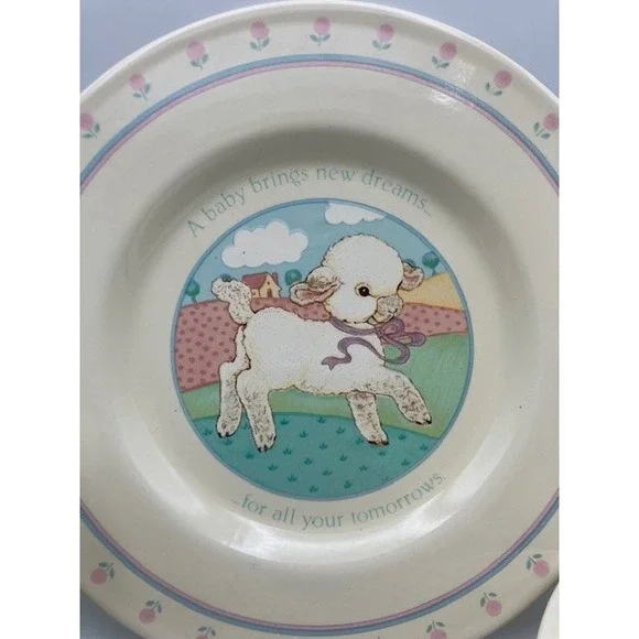 Baby/Toddler Ceramic‎ Dish Set by Hallmark VTG 1984 Childrens Nursery Decor - Picture 2 of 5